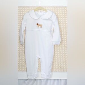 Little English Crochet Playsuit - boy lab size 3 months